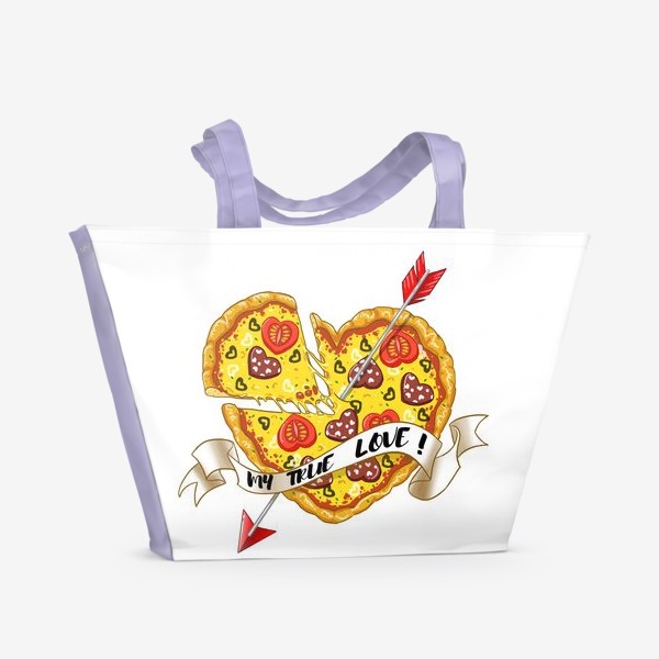 Пляжная сумка «любовь это пицца»
