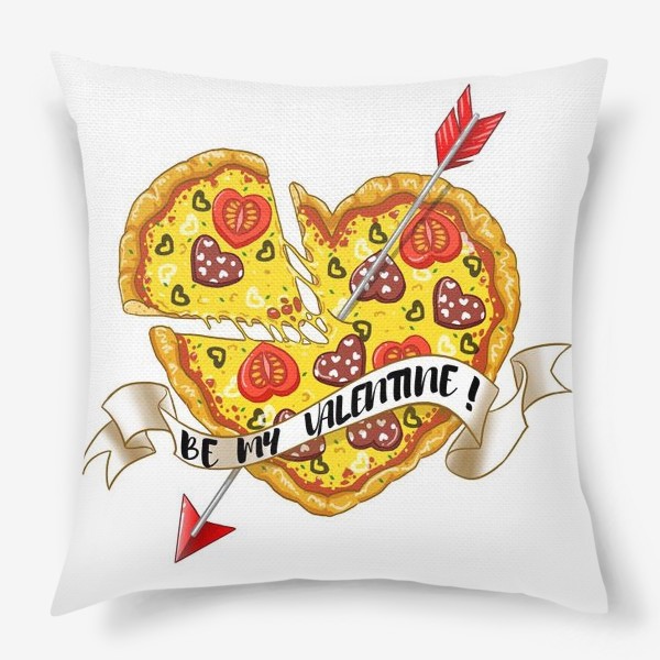 Подушка «пицца на день святого валентина»