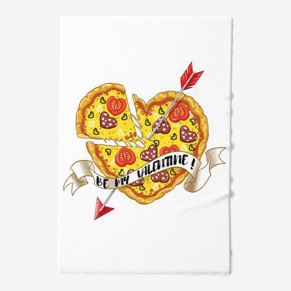 Полотенце «пицца на день святого валентина»