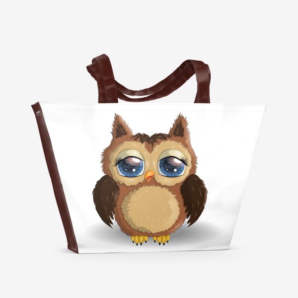Пляжная сумка «Милая сова с красивыми глазами»