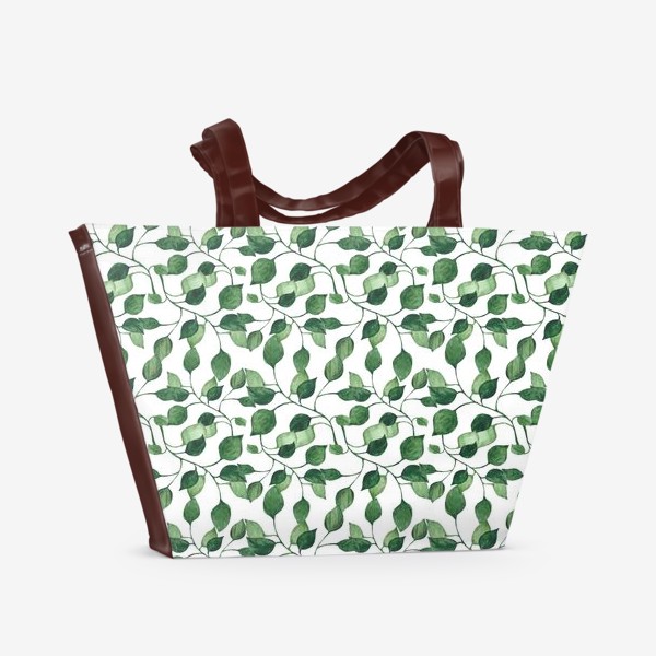 Пляжная сумка «Паттерн природа растения листочки »