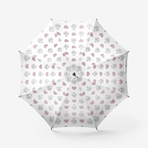 Зонт «Гранаты и сердечки»
