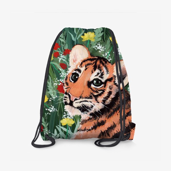 Рюкзак «Тигр в поле с цветами»