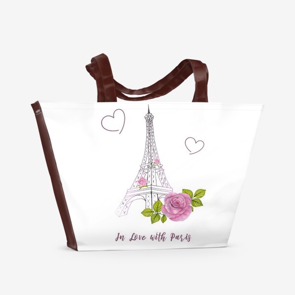 Пляжная сумка &laquo;Люблю Париж&raquo;