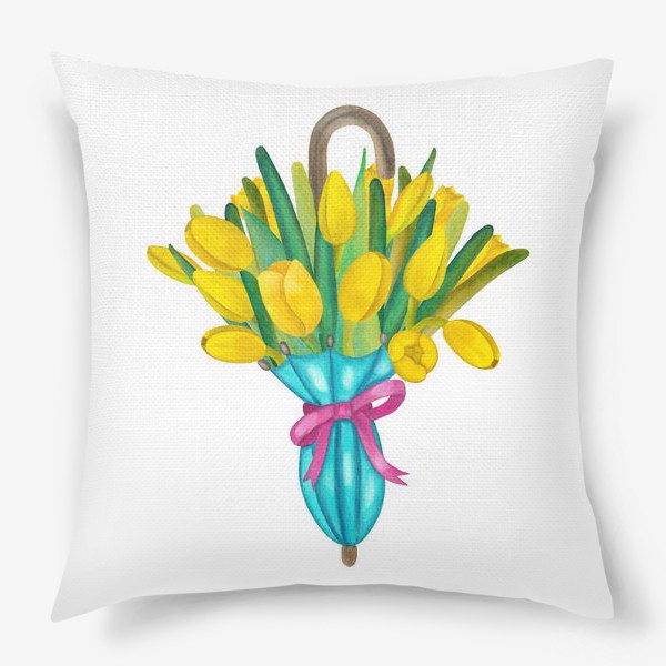 Подушка «Весенние тюльпаны в зонтике»