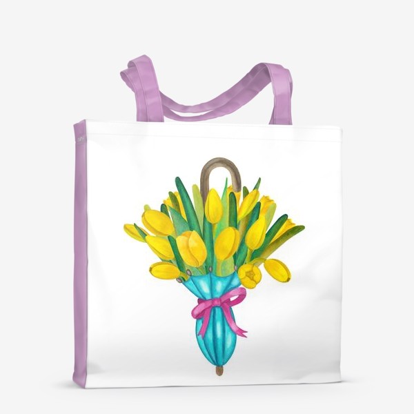 Сумка-шоппер «Весенние тюльпаны в зонтике»