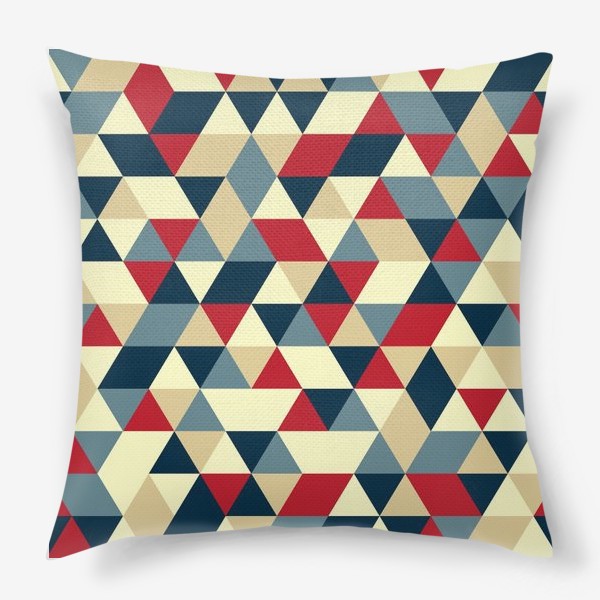Подушка «Абстрактный геометрический фон из разноцветных треугольников»