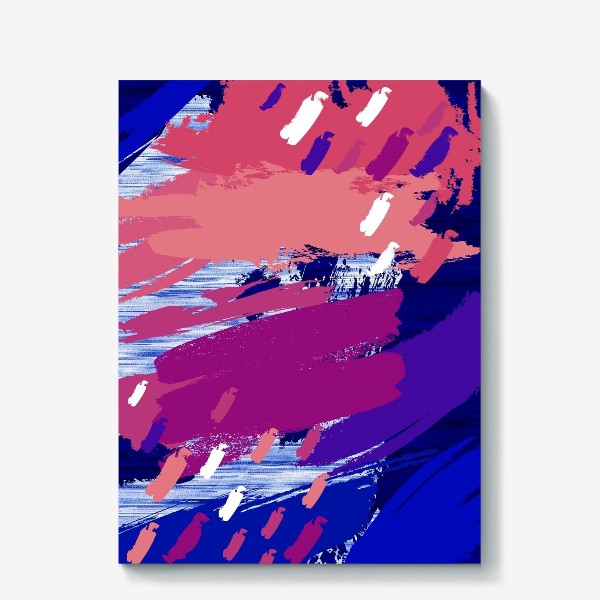 Холст «Абстракция синяя лиловая»