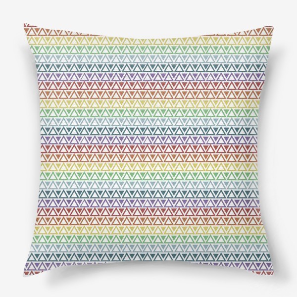 Подушка &laquo;Абстрактный паттерн из разноцветных треугольников&raquo;