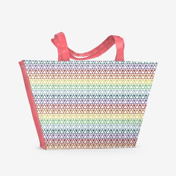 Пляжная сумка «Абстрактный паттерн из разноцветных треугольников»