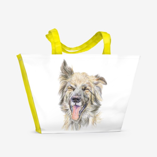 Пляжная сумка «Собака смеётся »