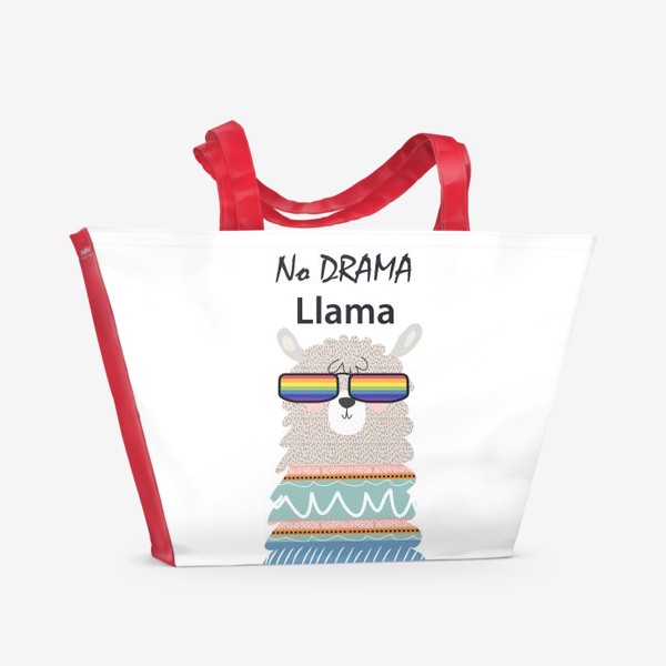 Пляжная сумка «Лама в очках в скандинавском стиле »