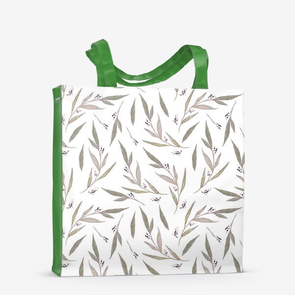 Сумка-шоппер «Паттерн из акварельных листьев»