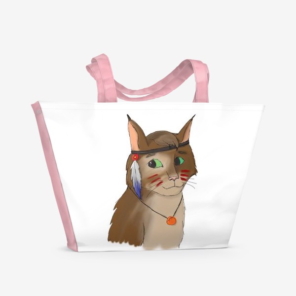 Пляжная сумка «Кот индеец»