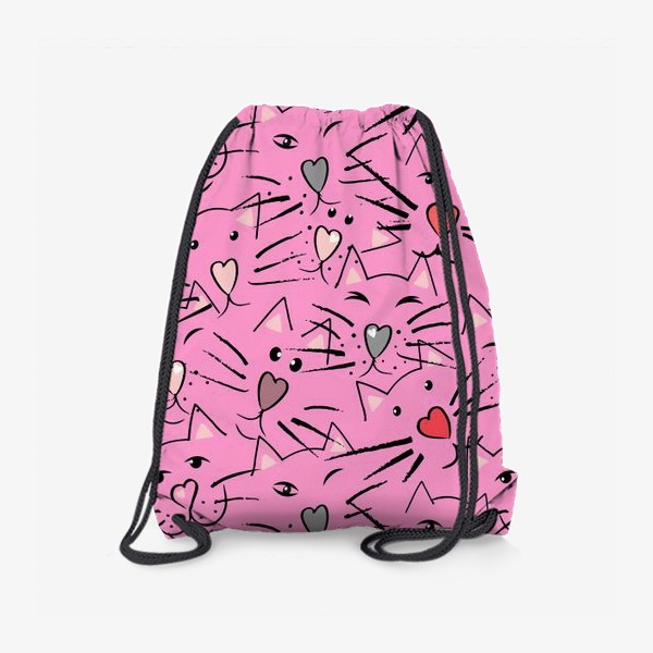 Рюкзак «Усы и сердечные носы в розовом»