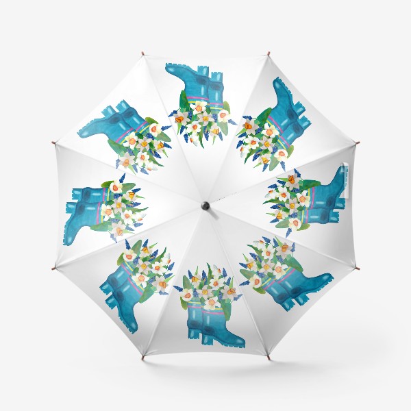 Зонт «Весенние нарциссы в резиновых сапогах»