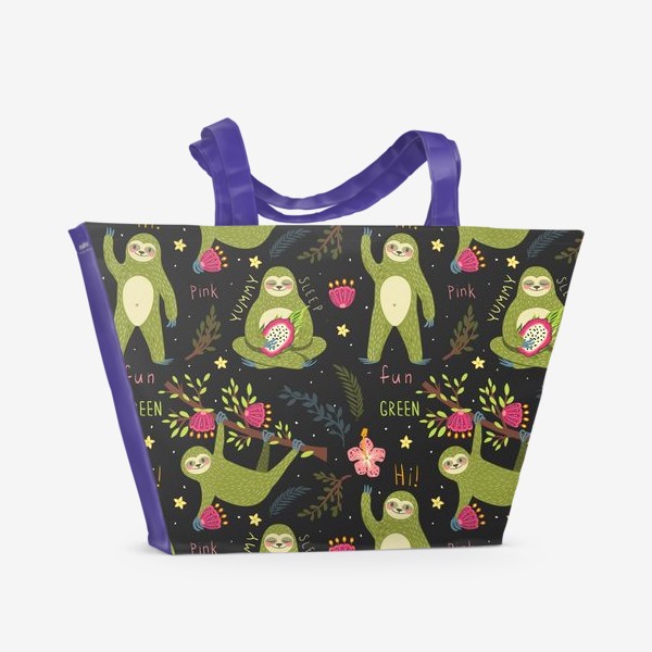 Пляжная сумка «Зеленые ленивцы»