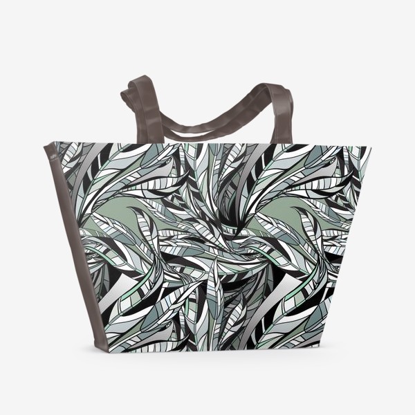 Пляжная сумка &laquo;Листья зеленый металл&raquo;