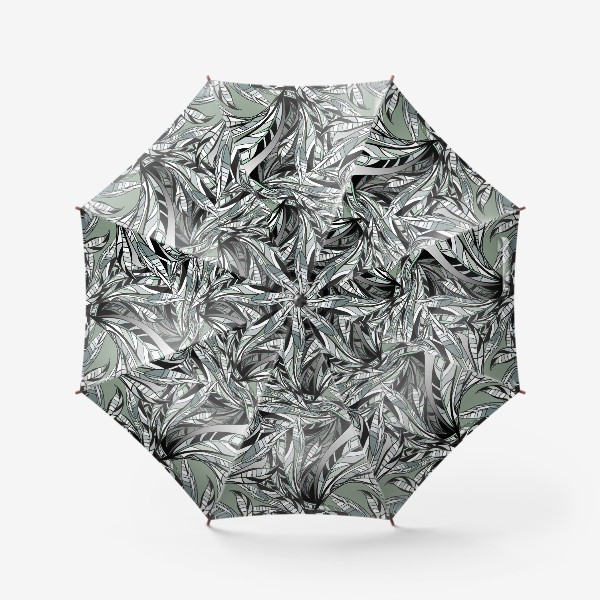 Зонт «Листья зеленый металл»
