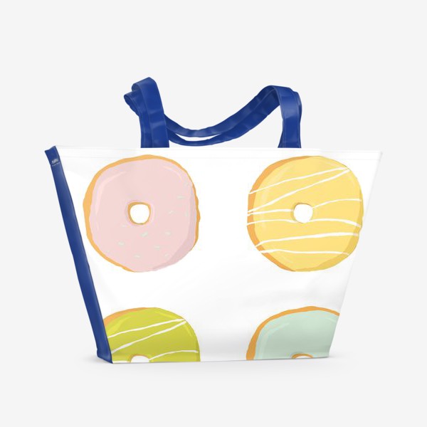 Пляжная сумка &laquo;Аппетитные пончики с глазурью&raquo;