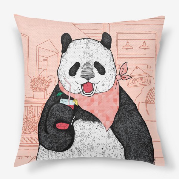 Подушка «Панда тоже любит морс!»