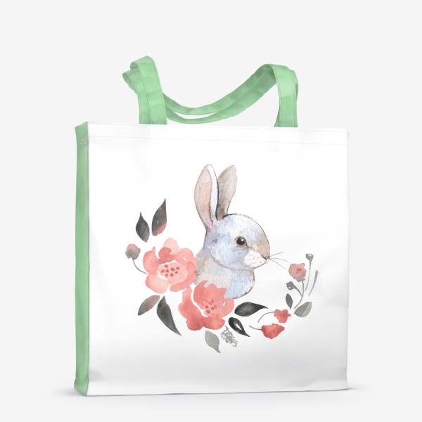 Сумка-шоппер «Кролик в цветах»