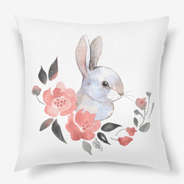 Подушка «Кролик в цветах»