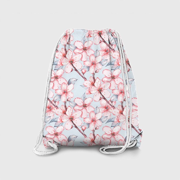 Рюкзак «Цветущая сакура. Акварельный паттерн»