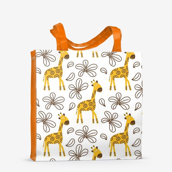 Сумка-шоппер «Жирафы и цветы»