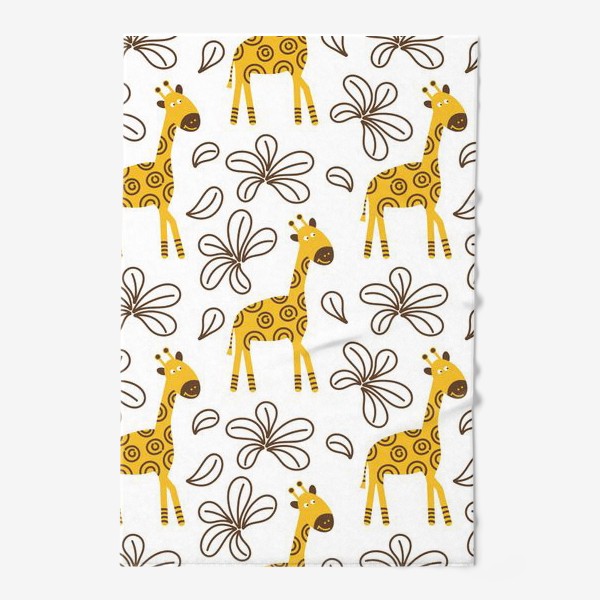 Полотенце «Жирафы и цветы»