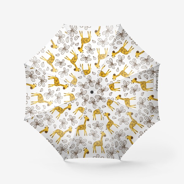 Зонт «Жирафы и цветы»