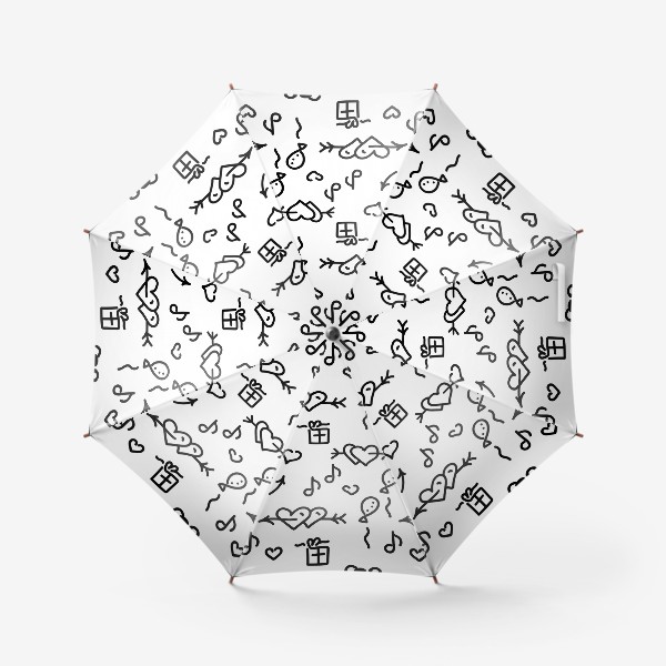Зонт «Сердечки, шарики, подарки,»
