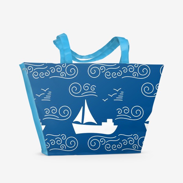 Пляжная сумка «Парусная яхта на волнах»