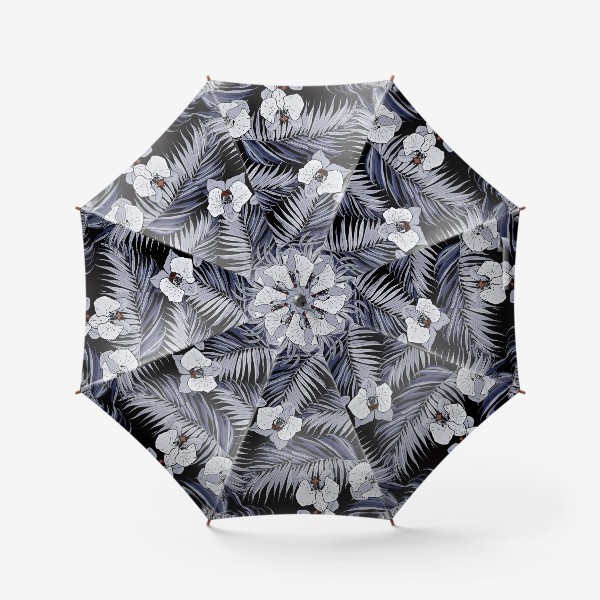 Зонт «Синие тропики и орхидеи»