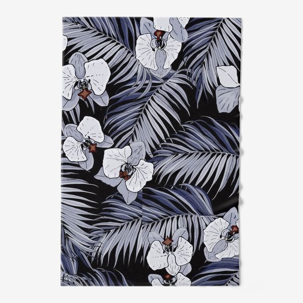 Полотенце «Синие тропики и орхидеи»