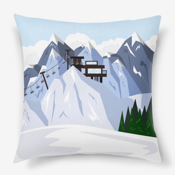 Подушка «Горы зимой»