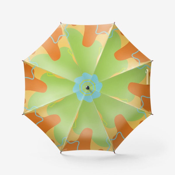 Зонт «Абстракция. Оранжевый, зеленый, голубой.»