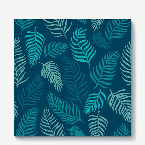 Холст «Голубые пальмовые листья»
