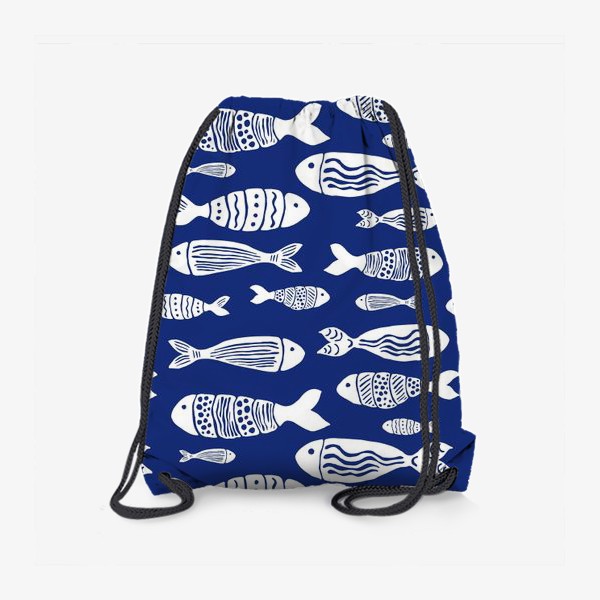 Рюкзак «Рыбы (белые на синем)»