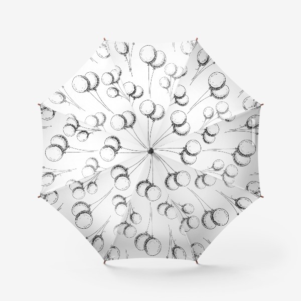 Зонт «Шарики. Воздушные шары, чёрно-белый скетч. Бесшовный паттерн»