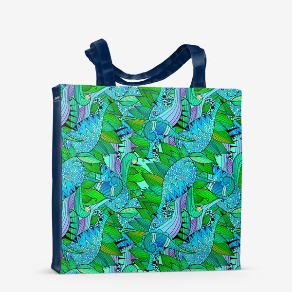 Сумка-шоппер «Абстрактные волны и листья»