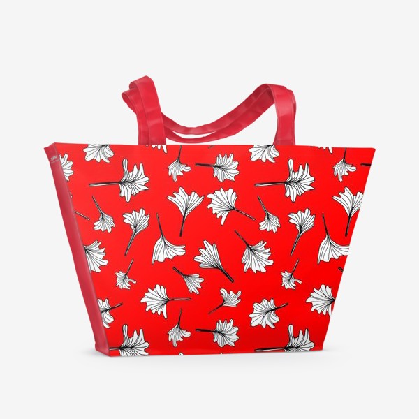 Пляжная сумка «Листья цветы узор Китайском стиле»