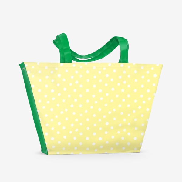 Пляжная сумка «Паттерн белые крапинки на жёлтом фоне»