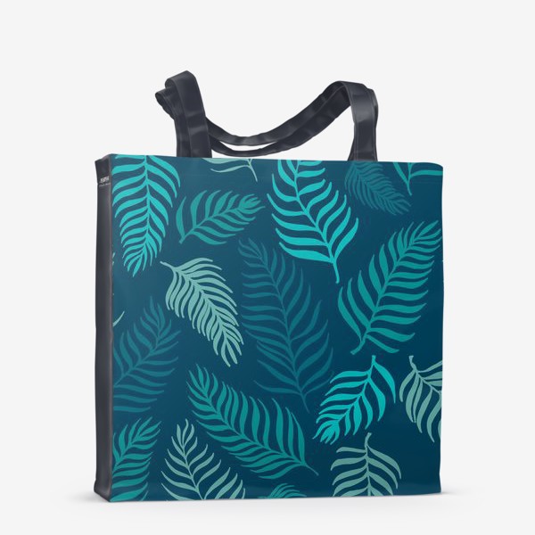 Сумка-шоппер &laquo;Голубые пальмовые листья&raquo;