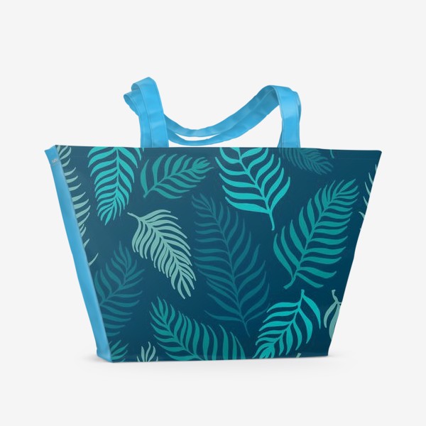 Пляжная сумка «Голубые пальмовые листья»
