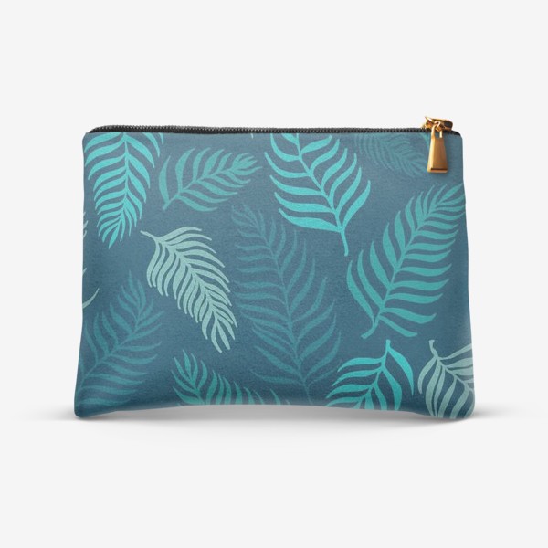 Косметичка «Голубые пальмовые листья»
