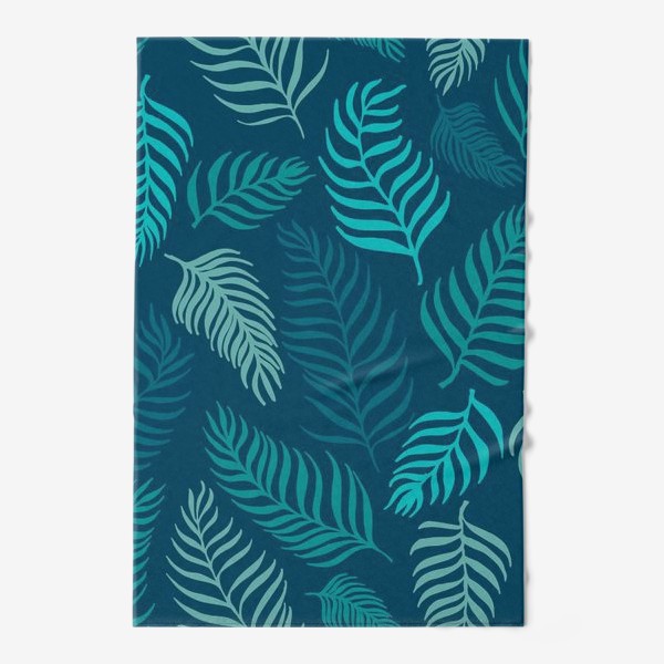 Полотенце «Голубые пальмовые листья»