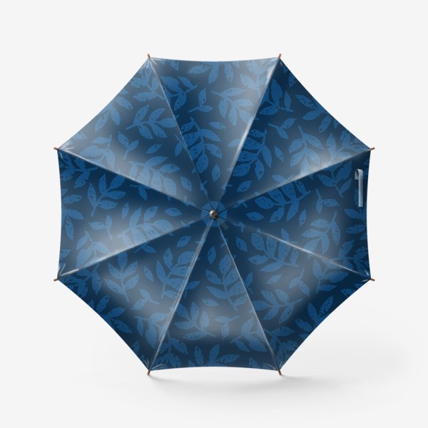 Зонт «Темно-синие листики»