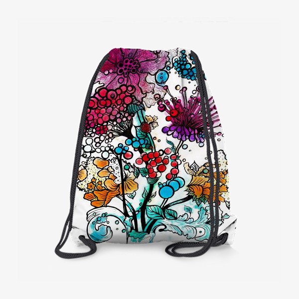 Рюкзак «Акварельная абстракция, цветы»