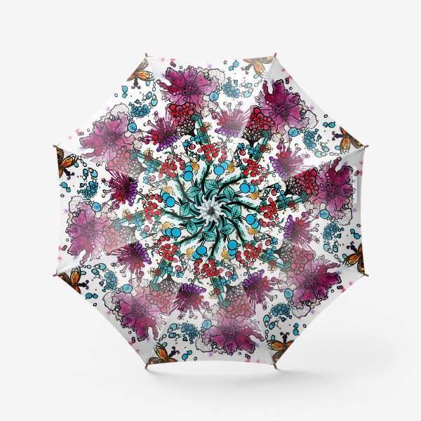 Зонт «Акварельная абстракция, цветы»